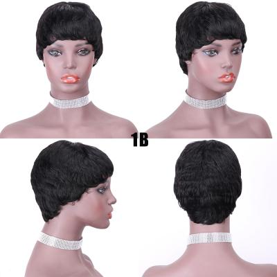 China Wholesale Straight Wave Pixie Cut Bob Wig Human Brazilian Remy Hair Human Hair Wigs For Women Ombre Color Full Machine Made Wig With Bang for sale