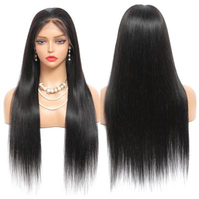 China Super Wave 150% Density Virgin Brazilian Hair 12A HD Transparent Straight Lace Front Human Hair Wig For Women 12-26 Inch Straight Wig for sale