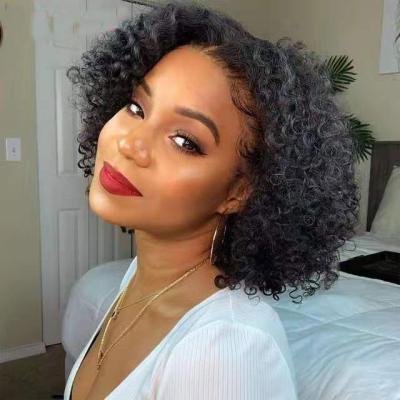 China Peruvian Water Wave Curly Hair Lace Front Wigs Water Wave Curly Hair Wigs Short Lace Closure Wig Remy Human Hair 100% for sale