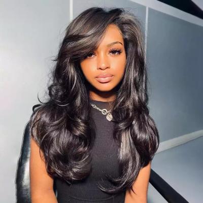 China Body Wave 100% Virgin Human Hair Lace Front Wig HD Brazilian Transparent Swiss Body Wave Curly Lace Front Wigs For Black Women for sale