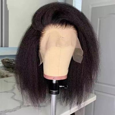 China Hot Selling High Quality Virgin Remy Human Hair Wig Kinky Yaki Straight Full Lace Braided Natural Wigs For Women for sale