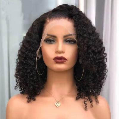 China Curly Curly 13x6 Lace Up Bob Wig Pre Plucked Hairline Virgin Curly Curly Pixie Hair Cut Front Closure Wig Hair Shorts Human Hair Wig Lace for sale