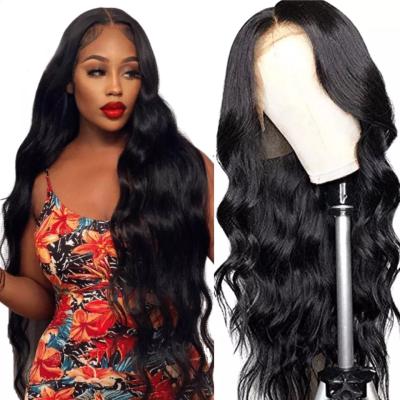 China Body Wave 100% Virgin Human Hair Lace Front Wig HD Brazilian Transparent Swiss Body Wave Curly Lace Front Wigs For Black Women for sale