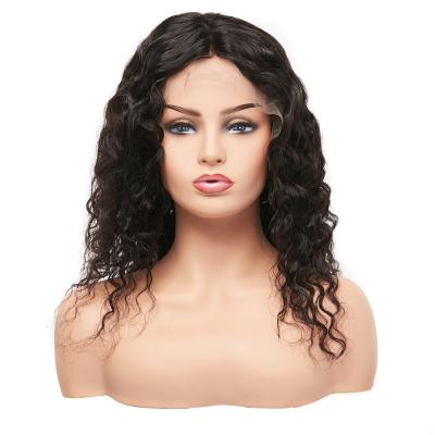 China Water Wave Natural Color 150 Density Delivery Virgin Bralizian Overnight Water Wave Lace Front Wigs 12A Grade For Women And Men for sale