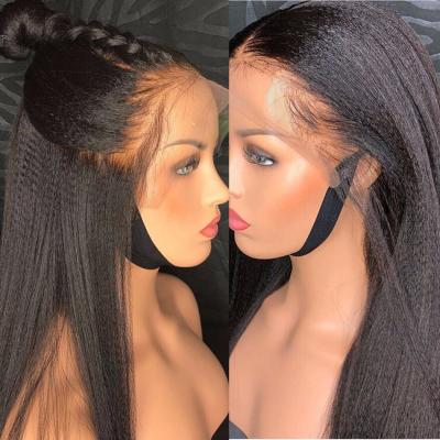 China Yaki 12A Cuticle Aligned Virgin Hair 12 To 24 Inch HD Invisible Lace Front Original Brazilian Yaki Human Hair Wigs for sale