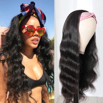 China Wholesale Body Wave Unprocessed Virgin Human Hair 100% China Body Wave Hair Wigs Seller With Handbands Wigs for sale