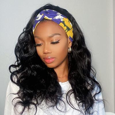 China Body Wave Headband Wigs Wholesale Price Scarf Wig Headband Hairband Wigs For Black Women Body Wave Glueless Headband Wigs Hair for sale