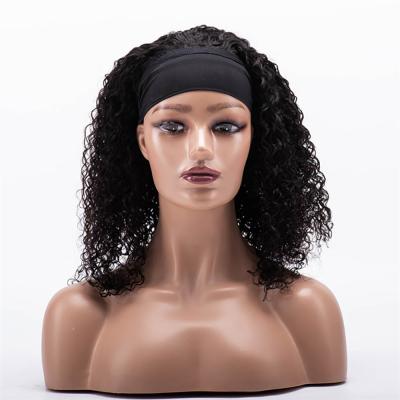 China Jerry Curl Wholesale Remy Human Hair Band Wig Headband Wig Hair For Color Women Short Curly Headband Hair Wig for sale