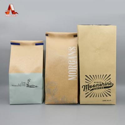 China Moisture Proof Custom Logo Side Gusset Pouch Paper Coffee Bag 1kg Tea Packaging Coffee Bean Tin Tie Kraft Paper Bag Recycle Side Gusset Bag for sale