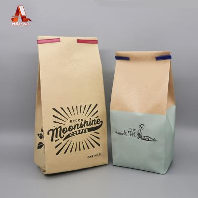 China Moisture Proof coffee bag biodegradable tea pouch packaging recycle valve coffee bag tin tie flat bottom aluminum coffee paper gusset bag for sale