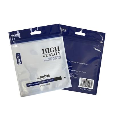 China Moisture Proof Plastic Pouch For Data Cable Zipper Pouch For Reusable Clear USB Cable Phone Accessories Packaging Bag Cable Pouch 3 Side Seal Bag for sale