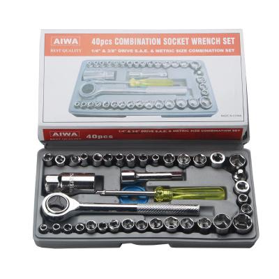 China Car Tool Kit Amazon 40 Pcs Combination Socket Wrench Tool Kit (Including Box) 40 Pcs Screwdriver Set for sale