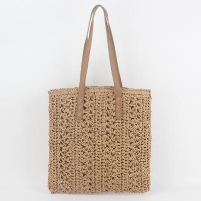 China Hot Sale High Quality Straw Woven Summer Beach Tote Bag Handmade Women Weave Straw Bags Large Capacity Ladies Handbags for sale