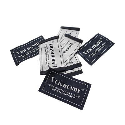 China Viable Factory Direct Personal Private Black Letter Label Brand Woven Label For Clothing for sale