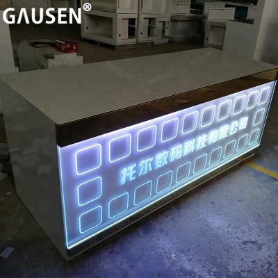 China Other Customized Wooden Modern Used MDF Reception Counter for sale