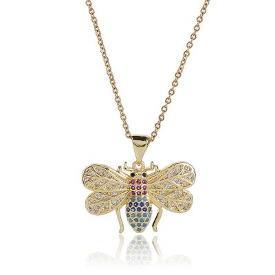 China New TRENDY Necklace Pendant Style Inlaid Colorful Zircon Jewelry Couple Necklace for sale