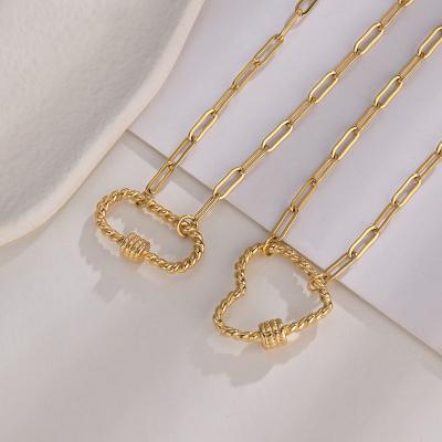 China New TRENDY Clavicle Chain Necklace For Women Jewelry Fashion Exquisite Stainless Steel Heart Pendant for sale