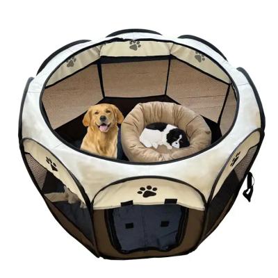 China Sustainable Foldable Portable Large Size Waterproof Animals Rest Sleep Octagonal Comfortable Pet Play Cage for sale