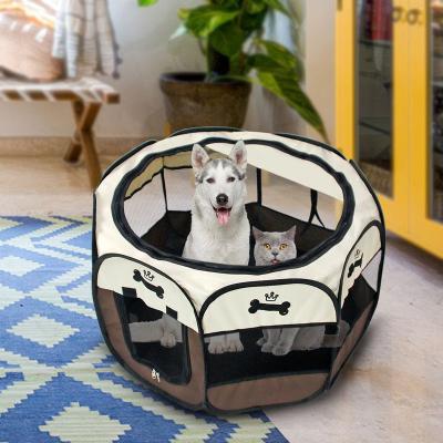 China Sustainable Portable Folding Pet Tent Pet Octagon Cage Dog House Cat Tent Cat Fence Kennel Pet Delivery Room for sale