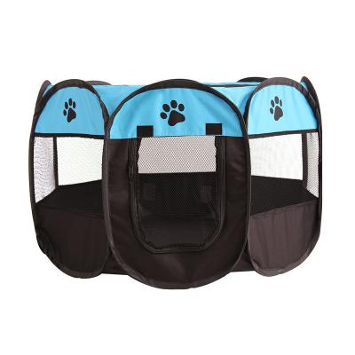 China Sustainable Portable Folding Pet Octagon Cage Outdoor Pet Tent Dog House Cat Fence Kennel Enclosure Pet Delivery Room for sale