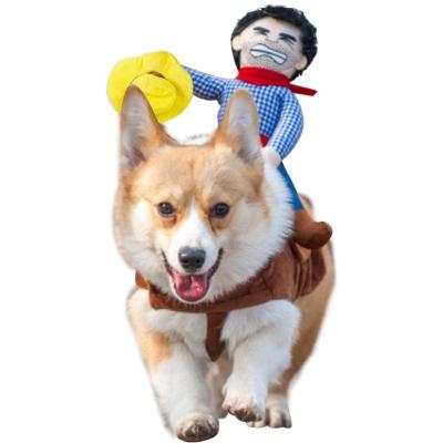 China Sustainable High Quality Popular Pet Cowboy Riding Outfit Fashion Dog Riding Suit for Dog Funny for sale