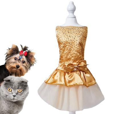 China Sustainable Factory Outlet Luxury Pet Dress Skirt Spring Summer Princess Fluffy Dress Clothes For Party for sale