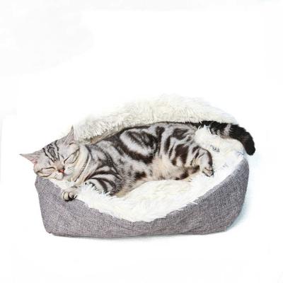 China Sustainable Hot sale 2 in 1 Convertible Pet Soft Plush Bed  Foldable Cat Dog Sleeping Fluffy Mat for Indoor Pets for sale