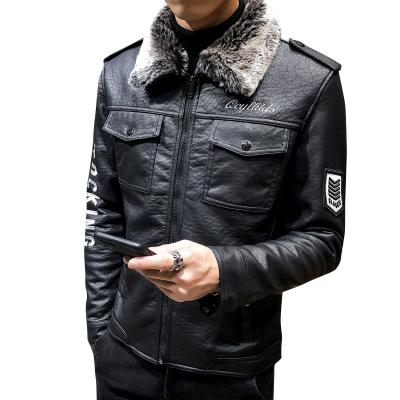 China Viable Mens Winter Thick Jackets Jaket Kulit Chaquetas Hombre Ledar Fleece Chaqueta De Cuero Leather Lather Jacket Men for sale