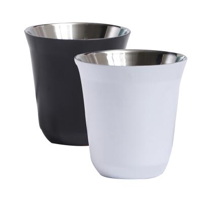 China Durable double wall insulated stainless steel 80ml 160ml nespresso coffee mug, heat resistant nespresso coffee mugs for sale