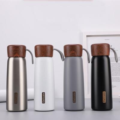 China PORTABLE Custom Thermos Mug Insulated Mugs Coffee Mug Warmer Calentador De Tazas Insulated Water Bottles With Wood Lid for sale