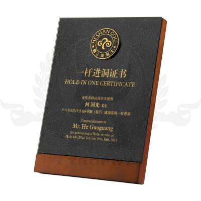 China Custom Europe Gold Plated Logo Gifts And Wooden Crafts Trophy Plaques For Souvenir for sale