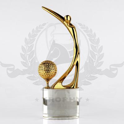 China Europe Golf Sports Metal Golf Products Awards And Custom Design Golf Trophies for sale