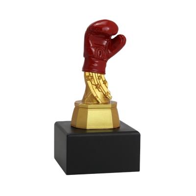 China Europe Customized Boxing Awards Winner Gifts Trophy Metal Boxing Gloves Shape Awards Ornaments for sale