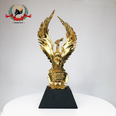 China China Customization Gold Metal Statue Figurine Custom Animal Trophies and Logo Phoenix Animal Trophy Awards for sale