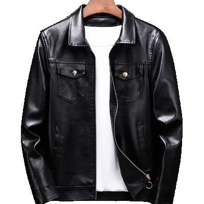 China 2021 New Sustainable Men's Slim Leather Short Coat Zipper Jacket Fashion Leather for sale