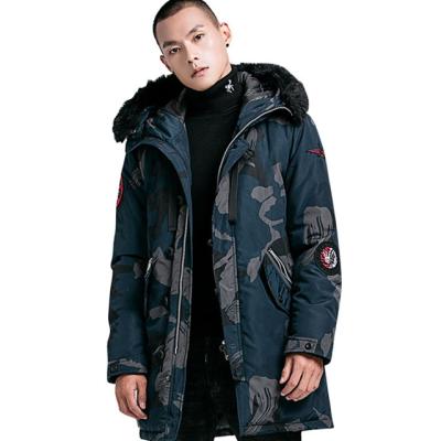 China 2021 New FASHION Winter Youth Cotton Camouflage Cotton Raincoat Men Waterproof Casual Jacket Men Mid Length Coat Men for sale