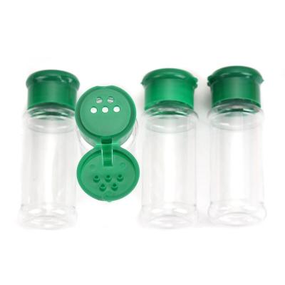 China Food Grade Personal Shaker Plastic Spice Jars With Strainer Equipment And Cap for sale