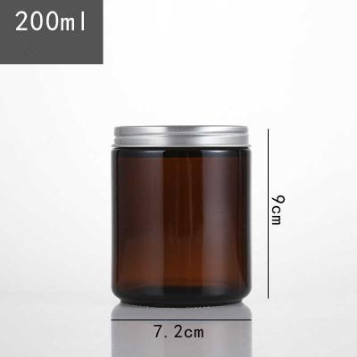 China Europen 200ml amber glass jar for home candle jar scented candle golden empty lid for sale