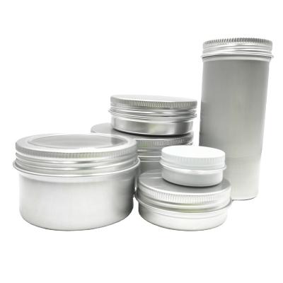 China Best Selling Cosmetic Container Aluminum Cosmetic Jar 30ml 50ml 100ml Tins Aluminum Cosmetic Jar With Top View Clear Window for sale