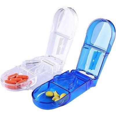 China Medicine Pill Box With Cutter 31 Day Monthly Pill Plastic Box With Pill Cutter for sale