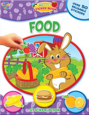 China Eco-friendly / Waterproof Different Shape Food Sticker Book For Kids / PVC Sticker Book With Cover for sale