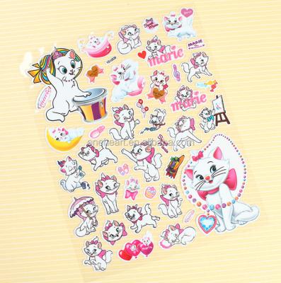 China Lovely Cat Shaped Puffy Stickers Funny Promotional Custom Self Adhesive for sale