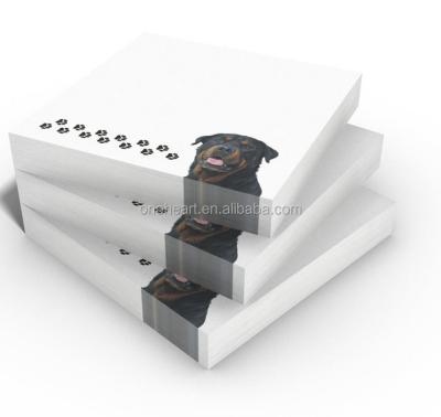 China Promotional And Funny White Color Self Adhesive Sticky Note With Dog Logo Printing for sale