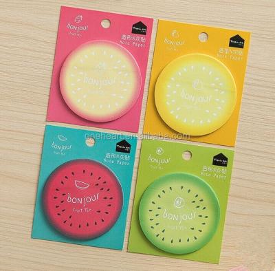 China Self Adhesive Custom Removable Cute Fashionable Customized Fruit Shaped Sticky Notes for sale