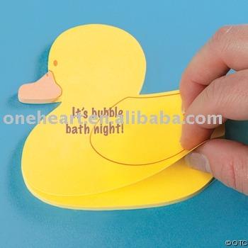 China Promotional Custom Self Adhesive Cartoon Duck Shaped Sticky Note Yellow for sale