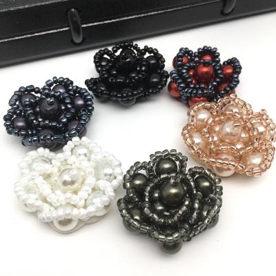 China New handmade beaded flower custom made beaded patch is suitable for decorative appliques such as headbands etc. clothing luggage for sale