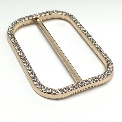 China Luxury Crystal Square Gold Rhinestone New Buckle High Quality Metal Belt Buckle for sale