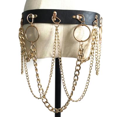 China 2021 fashion trendy dress belt for women rivet metal gold chain belt ladies leather female luxury brand belt for dresses for sale