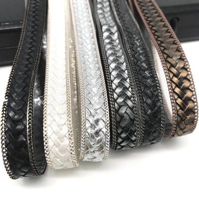 China 2021 New Sale Flatback Fashion Garment Decoration Hot Fix Rhinestone Trim Hot PU Leather Trim For Garment etc. shoe for sale