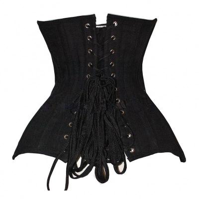 China Antibacterial Fashionable Backless Belt Backless Simple Corset Short Corset 18 Steel Bones Old-fashioned Corset for sale